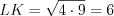 LaTeX formula: LK=\sqrt{4\cdot 9}=6