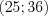 LaTeX formula: (25;36)