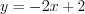 LaTeX formula: y=-2x+2