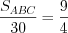 LaTeX formula: \frac{S_{ABC}}{30}=\frac{9}{4}