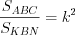 LaTeX formula: \frac{S_{ABC}}{S_{KBN}}=k^{2}