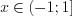 LaTeX formula: x\in (-1;1]