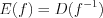 LaTeX formula: E(f)=D(f^{-1})