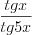 LaTeX formula: \frac{tg x}{tg5x}