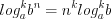 LaTeX formula: log^k_{a}b^n=n^klog^k_{a}b